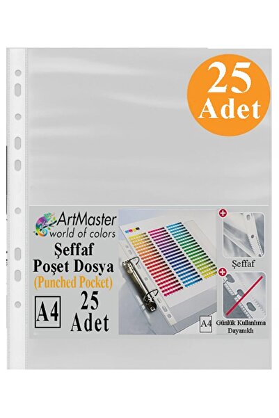 Artmaster Torba za dokumenta 25 Li A-4 prozirna folija, 1 paket, perforirana ...