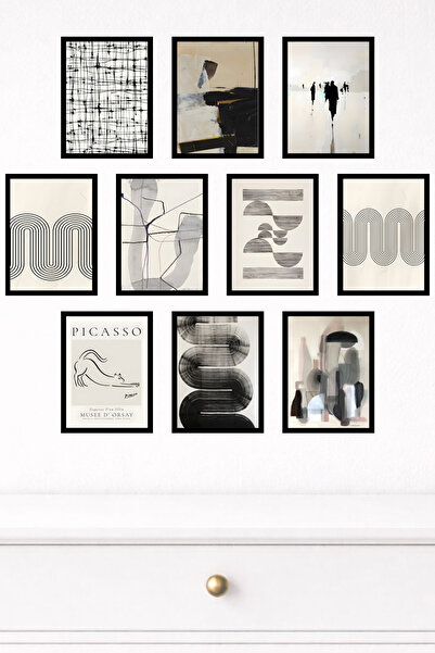 UNT 10-Piece Modern Wall Painting Set with Frame Look – 15X20 cm Mdf Uv Printing