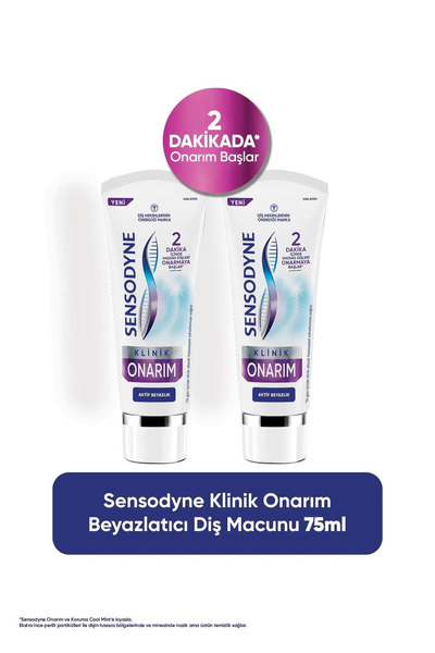 Sensodyne Klinik Onarım Aktif Beyazlık Diş Macunu 75 ml x 2 ADET