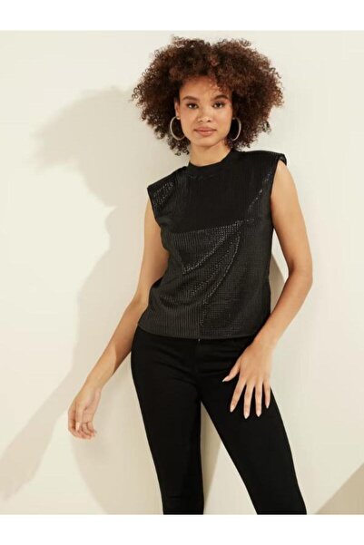 Guess DANIELA blouse, with padded shoulders, Black