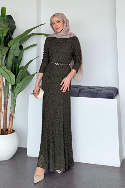 Şulemoda Giyim Lace Dress Khaki