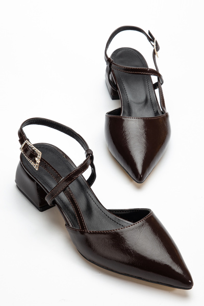 LEMUES SHOES Women's Brown Kilasik Heels 3 cm Heel Pointed Toe