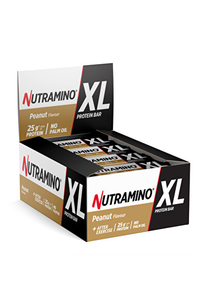 Nutramino Batoane proteice XL, aroma peanut / arahide, cutie 16 batoane x 74g