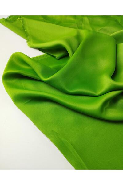 Kumaş Parça Țesătură din vâscoză satinată de culoare verde iarbă (lățime 135 ...