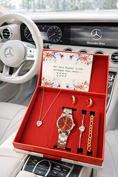 A-STİL TAKI Kadın Sevgililer Gününe Özel Hediye Saat Seti