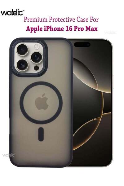 Generic غطاء خلفي متوافق مع نظام ماج سيف لهاتف آيفون 16 برو ماكس من آبل - أسود