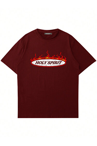 Mad&Calf Unisex Holy Spirit Printed Crew Neck Oversized Tshirt