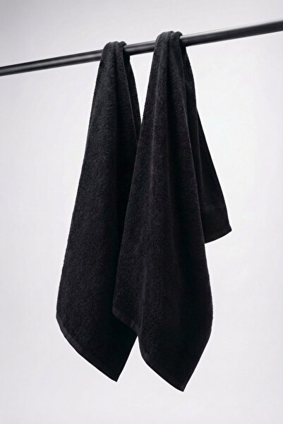 XJIM 2-Pack 100% Cotton Black Sports Towel Fitness Training Gym Golf Boxing T...