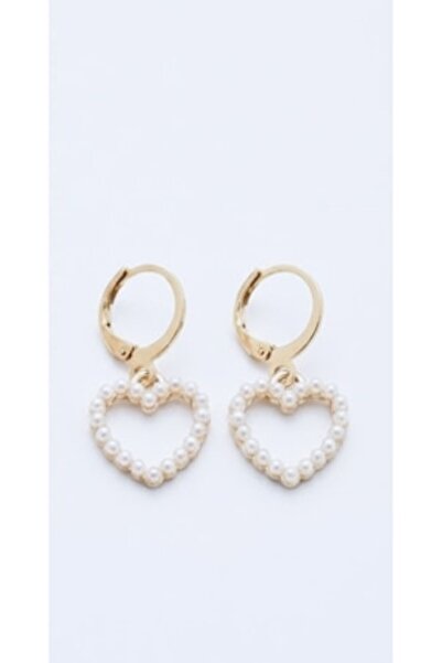 OEM Elegant Earrings with Heart Pendant, Pearls, Gold
