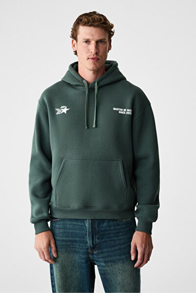 GRIMELANGE BLAISE Erkek Önü Ve Sırtı Baskılı Kapüşonlu Kordonlu Kanguru Cepli...