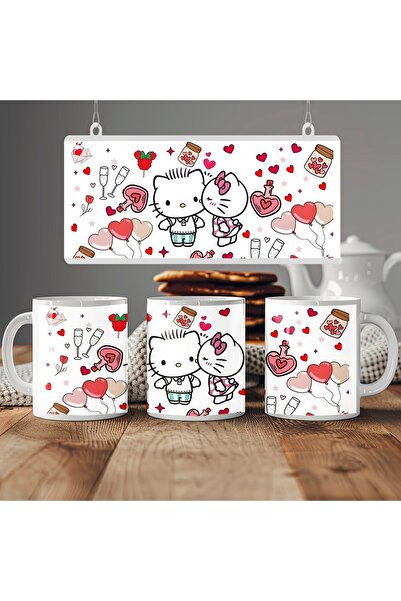 Beramussa 1 Piece Cute Character Hello Couple Figured Mug – Heart Love Cup – ...