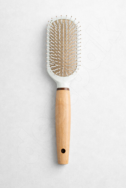 Destpak مشط تصفيف الشعر بمقبض من الخيزران - مشط تصفيف - فرشاة طويلة - فرشاة ت...