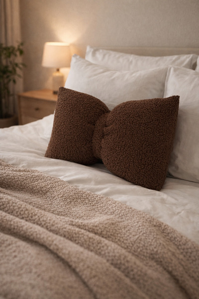 EYPRICH Teddy Decorative Bow Knot Cushion/Pillow