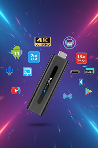 Tekvora Android 14 TV Stick 4K Ultra HD | Dual WiFi | Bluetooth | Akıllı TV D...