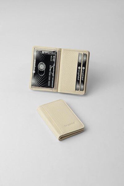 CENGİZ PAKEL Genuine Leather Card Holder - 2305 - Mink