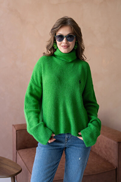 Park Karon Women's Turtleneck Thessaloniki Knit Oversized Knitwear Sweater 80...