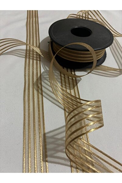 ULUPAMİR شريط مخطط أفقي منقوش باللون الذهبي