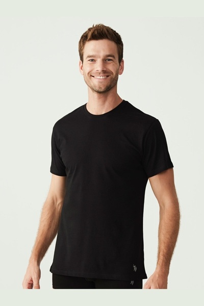 U.S. Polo Assn. Men's 2-Pack Short Sleeve Round Neck 100% Cotton T-Shirt Unde...