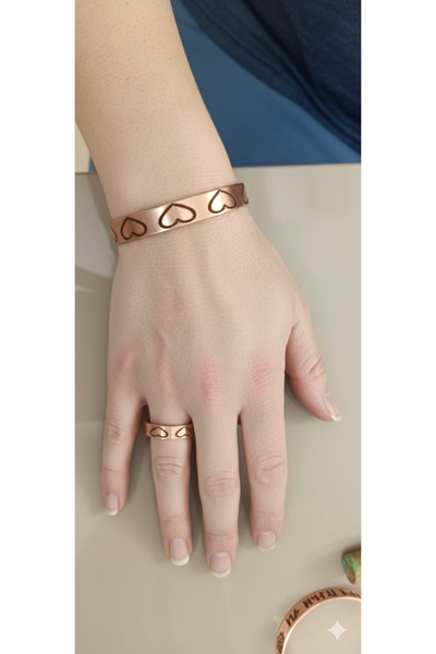 Neefy With Heart Engraving Handcrafted Pure Copper Collection Ring