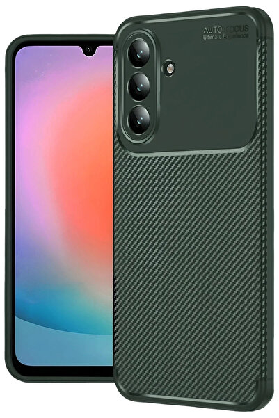BSN STİL Bsnshop Samsung Galaxy A57 5g Auto Focus Carbon Cover - Dark Green 1...