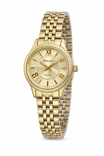 Ferrucci Milano Women's Wristwatch Gold Color Steel Band Valentine's Day Birt...