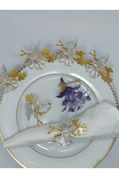 PARILTI HOME COLLECTİON 12-Piece Napkin Ring Napkin Holder Accessory Tablewar...