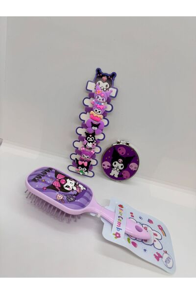 winingo 2Y Shop Kuromi Tarak Toka Ayna Seti 3'lü