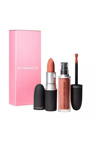 M.A.C Σετ Powder Kiss Lip Kits, ματ κραγιόν, 3 g + ματ υγρό κραγιόν, 5 ml, 3 ...