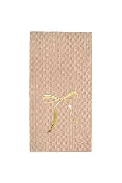 Story 40X40 cm Gold Foil Bow Ribbon Patterned 16-Piece Kraft Colored Paper Na...