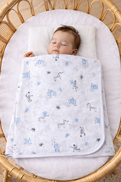 GÜLERBEBECİX Baby Blanket Double Sided Single Jersey 90X90 Blanket