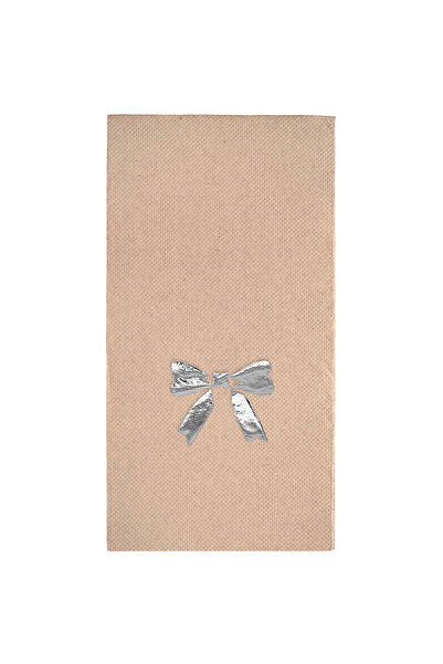 Story مناديل ورقية ملونة من ورق الكرافت مقاس 40 × 40 سم، مزينة بشريط فضي على ...