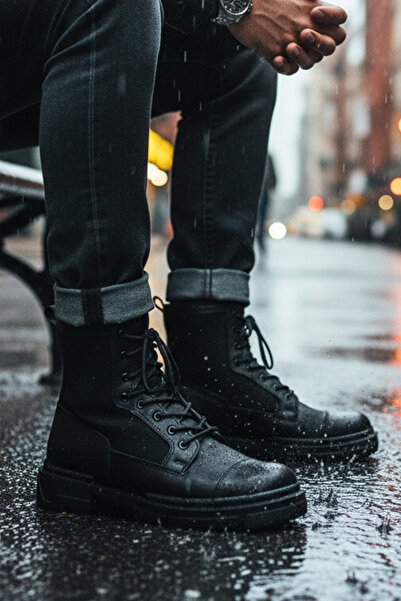 GERALT Черни зимни военни ботуши с висококачествени връзки, удобни