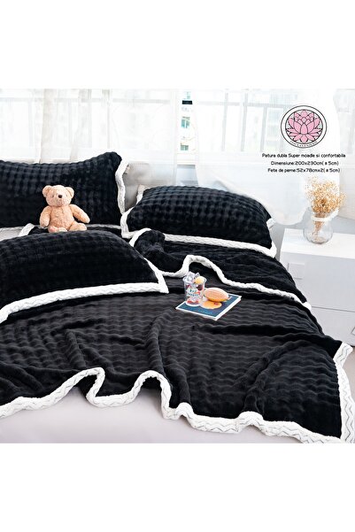 trendyhome Premium Super Soft Double Blanket 200x230 cm – Set with Pillowcase...