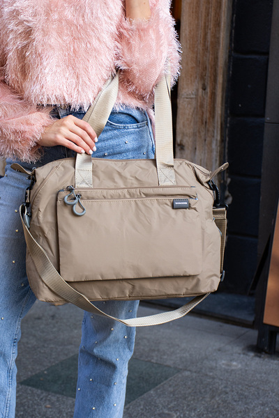 Sanmorris 6019 Expandable Side Zipper Parachute Fabric Adjustable Shoulder Bag