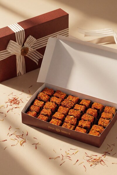 Paşa Dairesi حلوى الفستق والرمان المغطاة بالزعفران في علبة هدايا 550 جرام