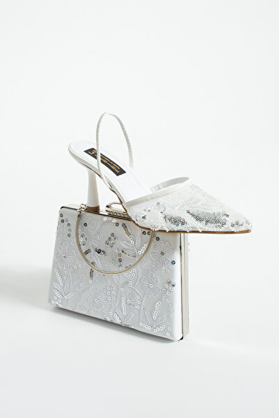 Lebibe Shoes Perie Shoes Bag Combination Women 7 cm Heels Sequin Sequined Eve...