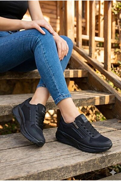 fort 0605 Sea Comfortable Zippered Lace-Up Thick Sole Women's Sports Shoes