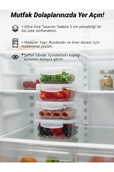 CALVERA Fresh Box Kilitli Kare Saklama Kabı 1.7 Litre - Buzdolabı Düzenleyici