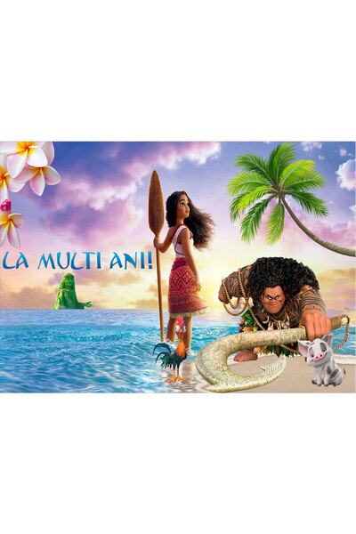 VIODESIGN Birthday photo wallpaper, self-adhesive, Moana, multicolor, 80x120 ...