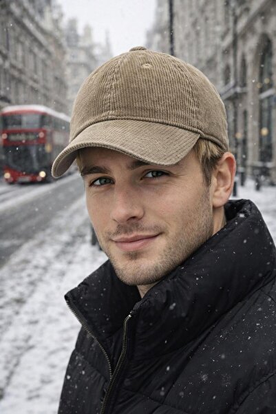 BALIENTE Mink Velvet Corded Fabric Men's Cap Hat