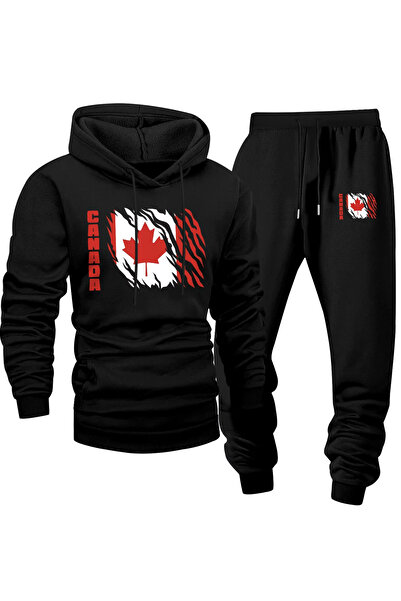 ibibik moda Canada printed Hooded tracksuit set - Hooded sweatshirt top and b...