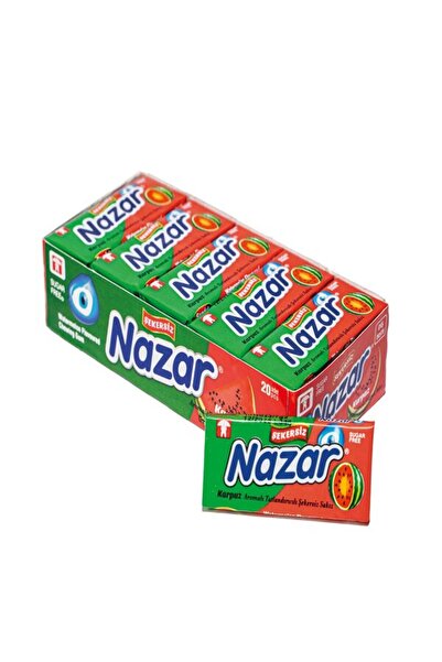 SAADET NAZAR 5'li Karpuz Aromalı Şekersiz Sakız 10'Lu Paket