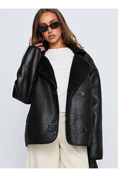 lermona New Season Black Color Imported Suede Coat Trench Coat