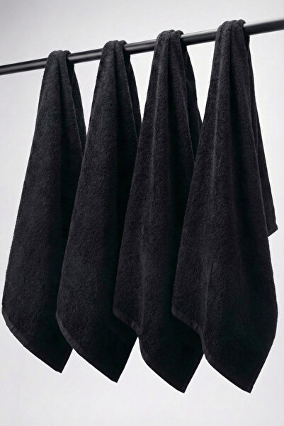 XJIM 4-Pack 100% Cotton Black Sports Towel 30X100 Fitness Training Gym Golf B...