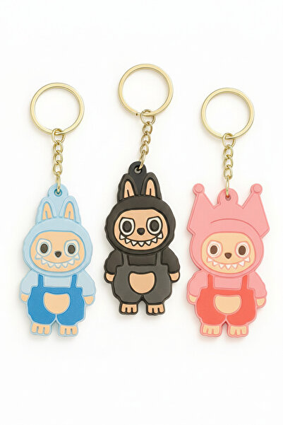 Srctech Labubu Silicone Keychain Bag Ornament Set of 3