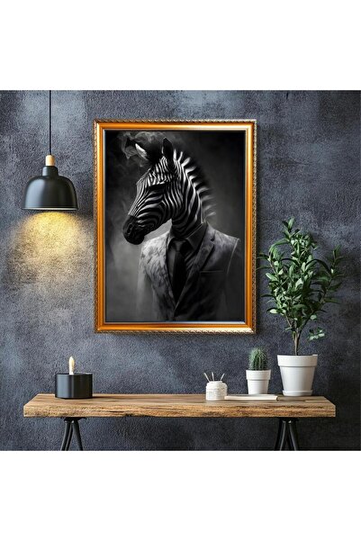 LUXRN Tablou de perete înrămat cu animale carismatică, cu model din foiță de ...