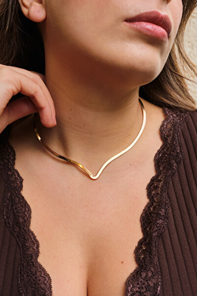 ByFlorya Jewelry Vip Kalpli Plaka Choker Kolye Metal Kalp Tasma Aksesuar 40cm