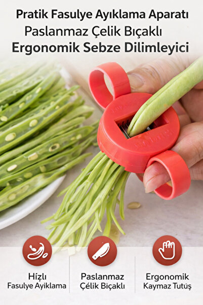 Hane Dostu Pratik Fasulye Ayıklama Aparatı Paslanmaz Çelik Bıçaklı Ergonomik ...