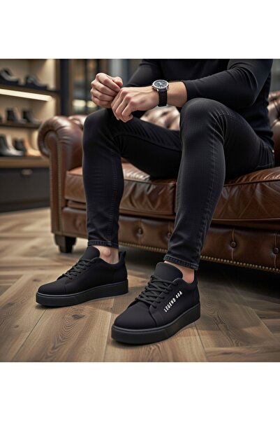 VELLINA Men's Black Lace-Up Leather Classic Shoes Casual Sports Stylish High ...