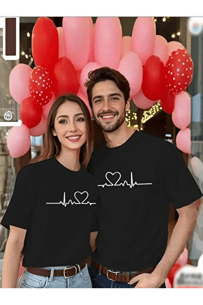 PERISENSE تي شيرت من القطن الممشط الفاخر بتصميم مزدوج للأزواج لعيد الحب في 14...